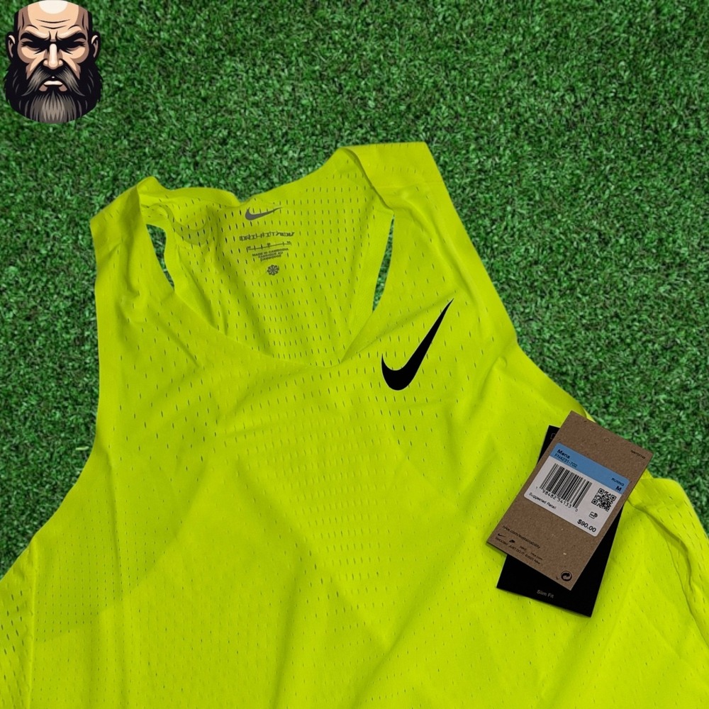 Nike AeroSwift Dri-FIT ADV Running Singlet Volt Shock FN4231-702 Men's Size M - Picture 2 of 3
